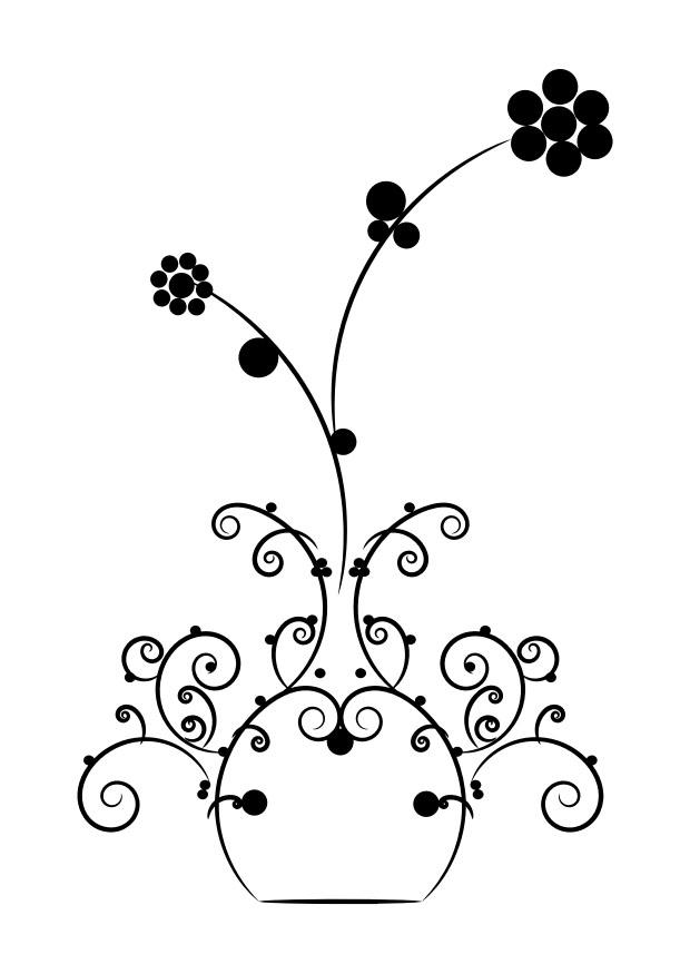 fleurs dans un vase Coloriage fleurs dans un vase