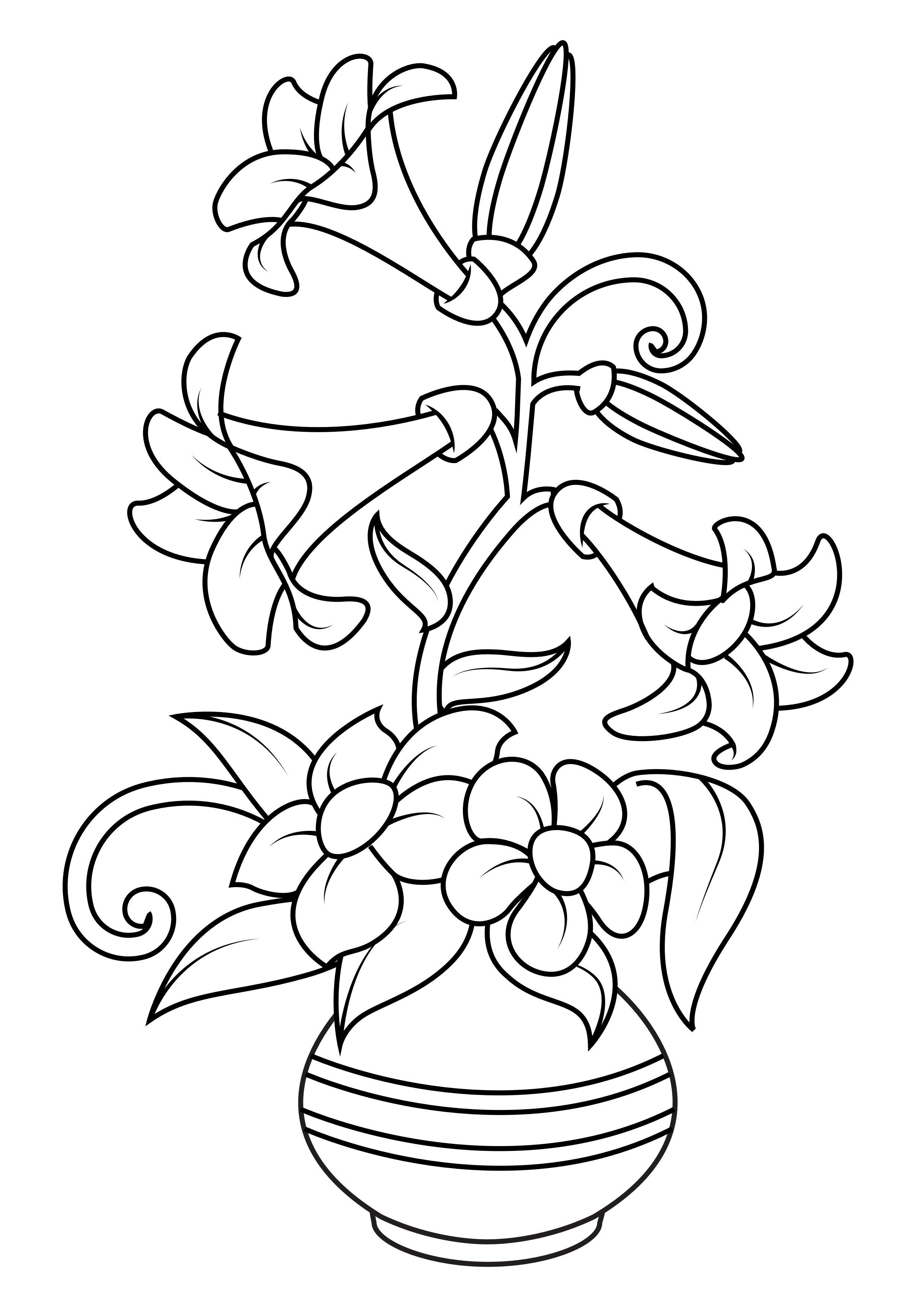 fleurs dans un vase Coloriage fleurs dans un vase