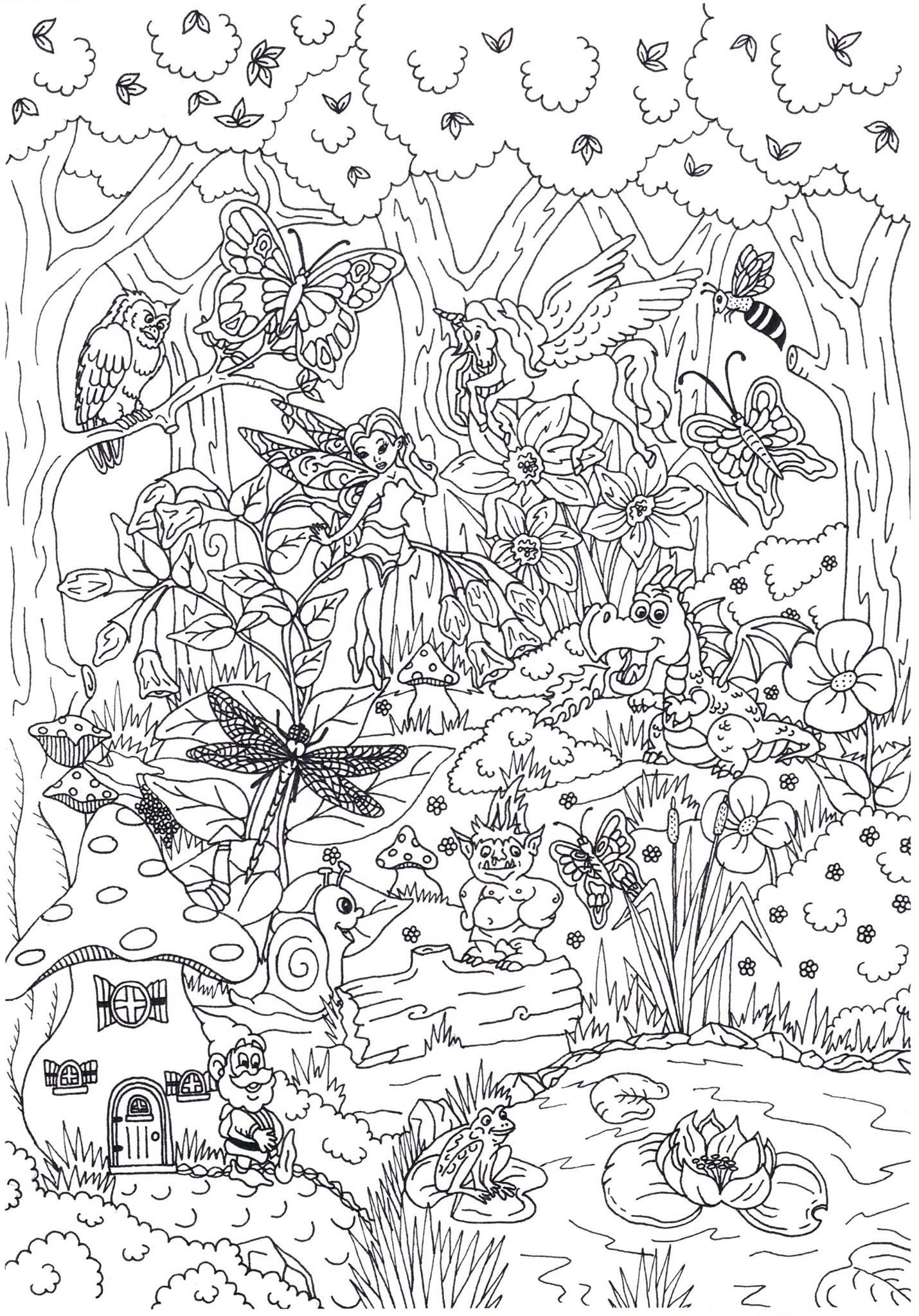 forAªt de conte de fA©es Coloriage forAªt de conte de fA©es