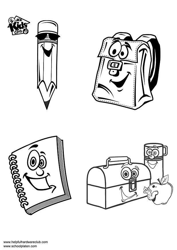 fournitures scolaires Coloriage fournitures scolaires