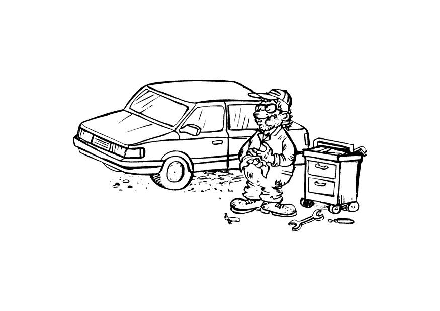 garagiste Coloriage garagiste