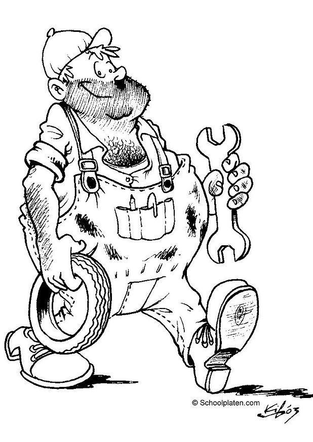 garagiste Coloriage garagiste