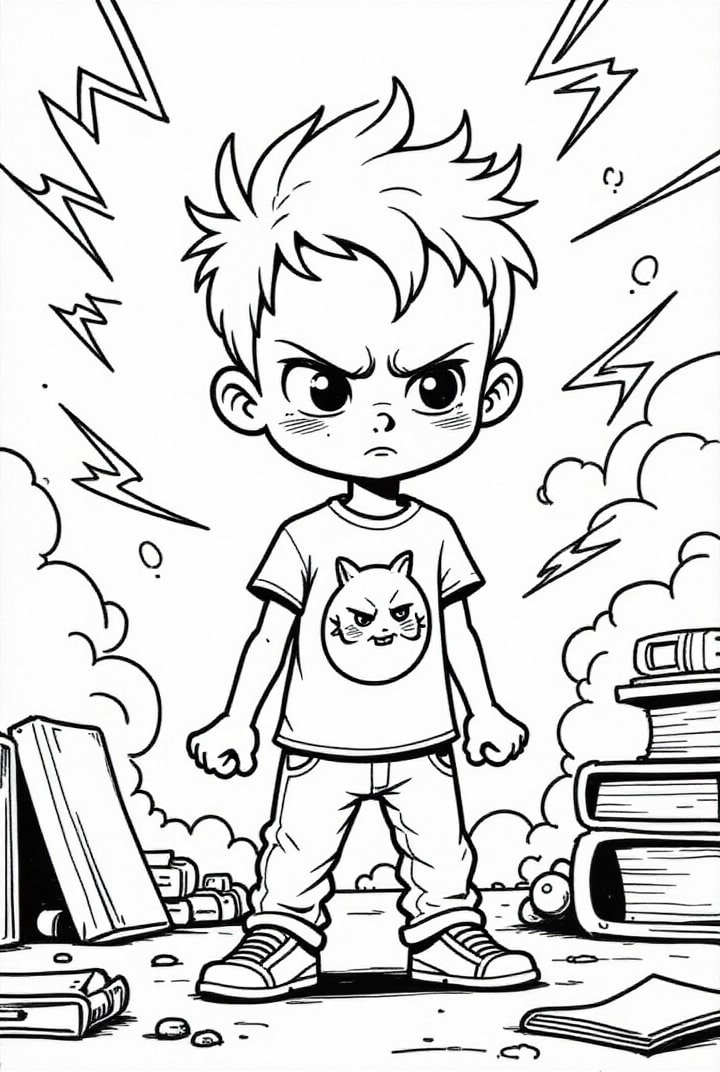 garA§on en colA¨re Coloriage garA§on en colA¨re