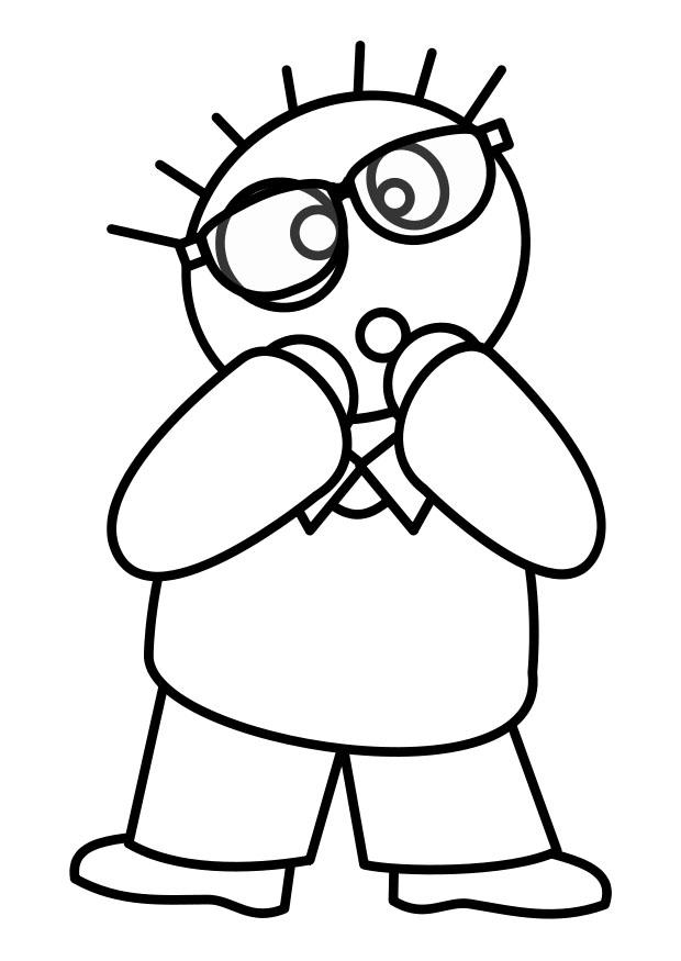 Coloriage garA§on avec lunettes
