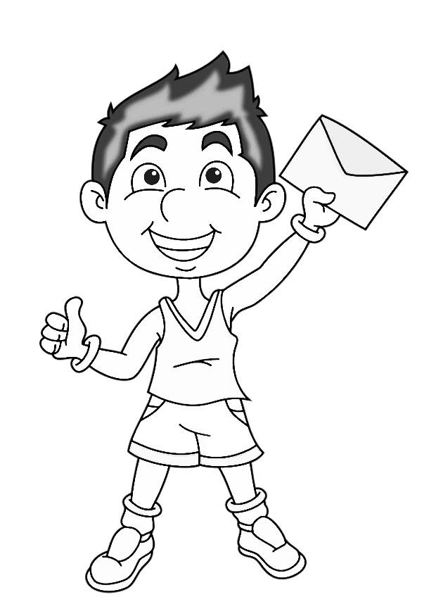 garA§on avec une lettre Coloriage garA§on avec une lettre