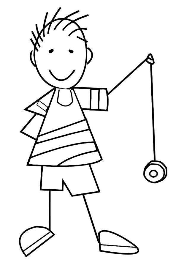 garA§on avec yoyo Coloriage garA§on avec yoyo