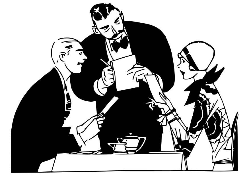 garA§on dans le restaurant Coloriage garA§on dans le restaurant