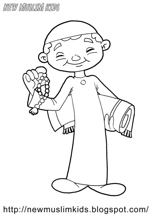 garA§on musulman Coloriage garA§on musulman