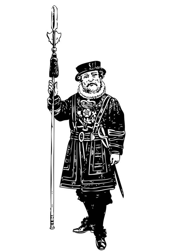 garde - tour de londres Coloriage garde - tour de londres