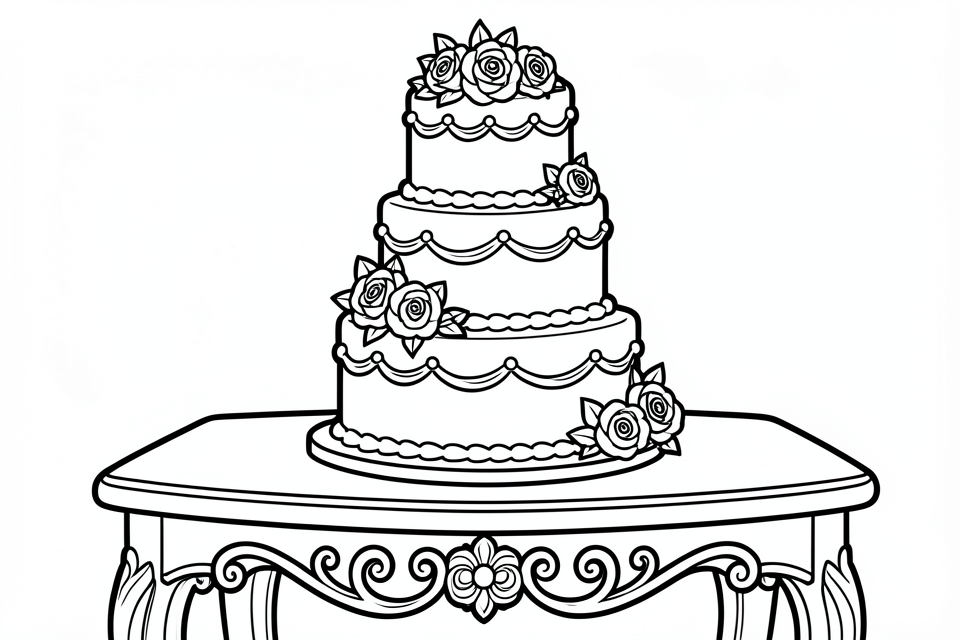 Coloriage gA¢teau de mariage