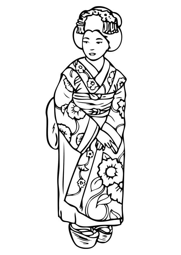 geisha Coloriage geisha