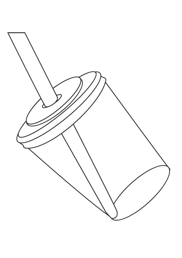 gobelet avec une paille Coloriage gobelet avec une paille