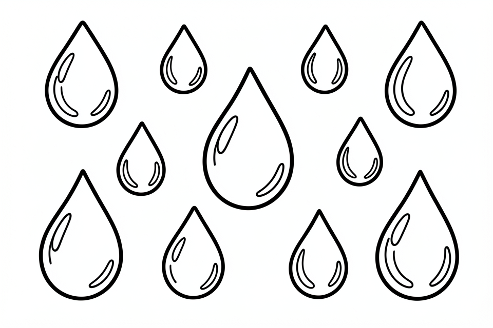 Coloriage gouttelettes d'eau
