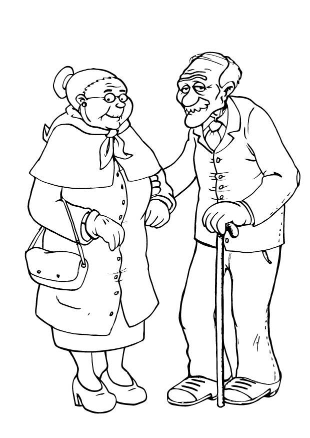 grand-mA¨re et grand-pA¨re Coloriage grand-mA¨re et grand-pA¨re