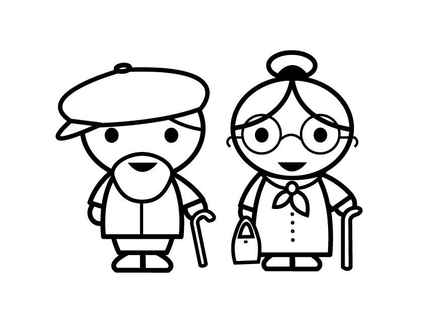 grand-mA¨re et grand-pA¨re Coloriage grand-mA¨re et grand-pA¨re