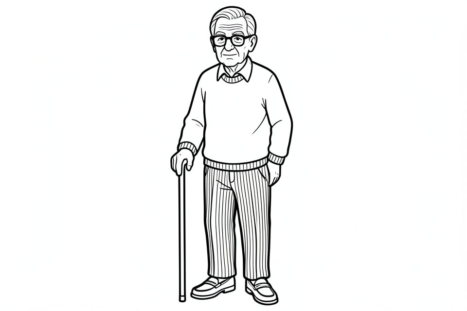 Coloriage grand-pA¨re