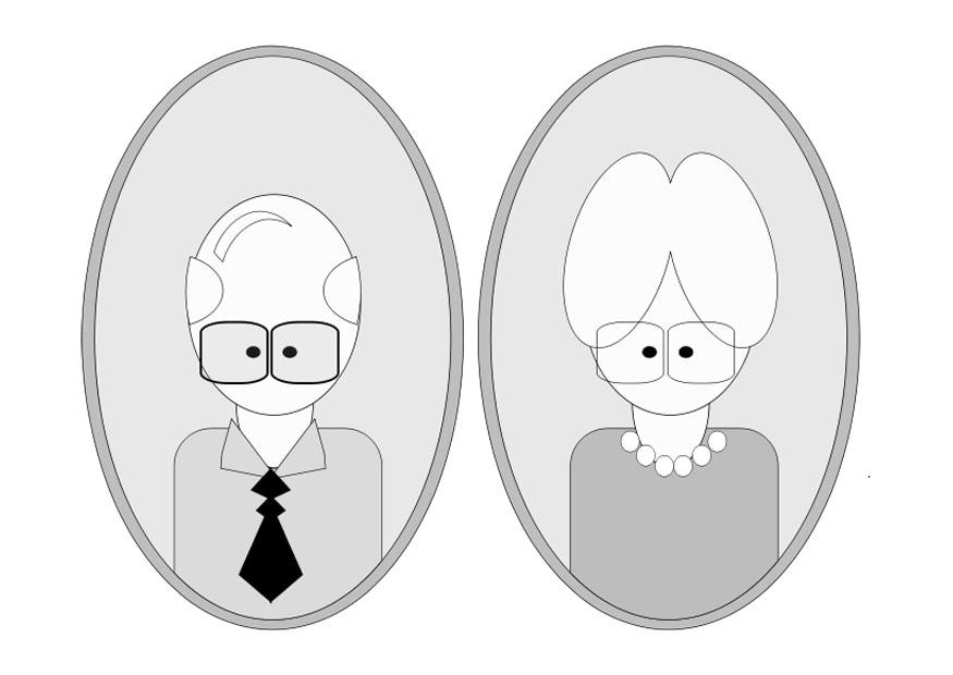 grand-pA¨re et grand-mA¨re Coloriage grand-pA¨re et grand-mA¨re