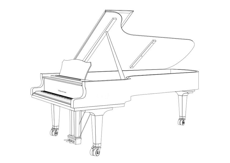 grand piano Coloriage grand piano