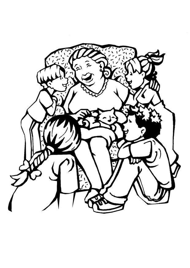 grand-mA¨re - fAªte des mA¨res Coloriage grand-mA¨re - fAªte des mA¨res