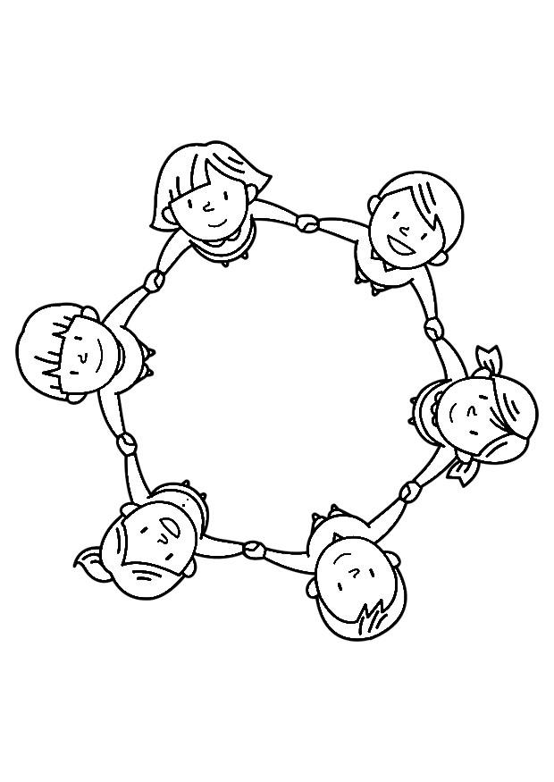 groupe denfants Coloriage groupe denfants