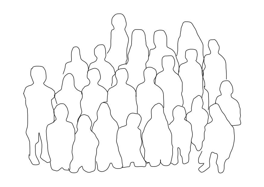 groupe de personnes - classe Coloriage groupe de personnes - classe