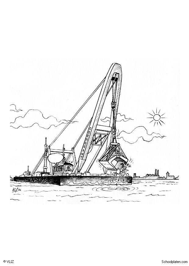 grue de quai Coloriage grue de quai