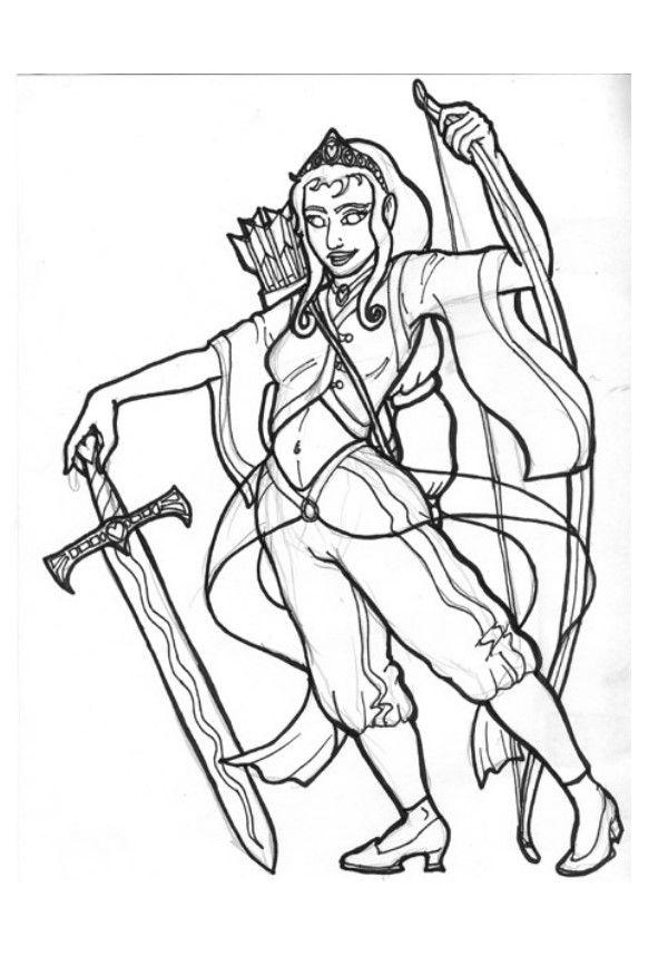 guerrier-archer Coloriage guerrier-archer