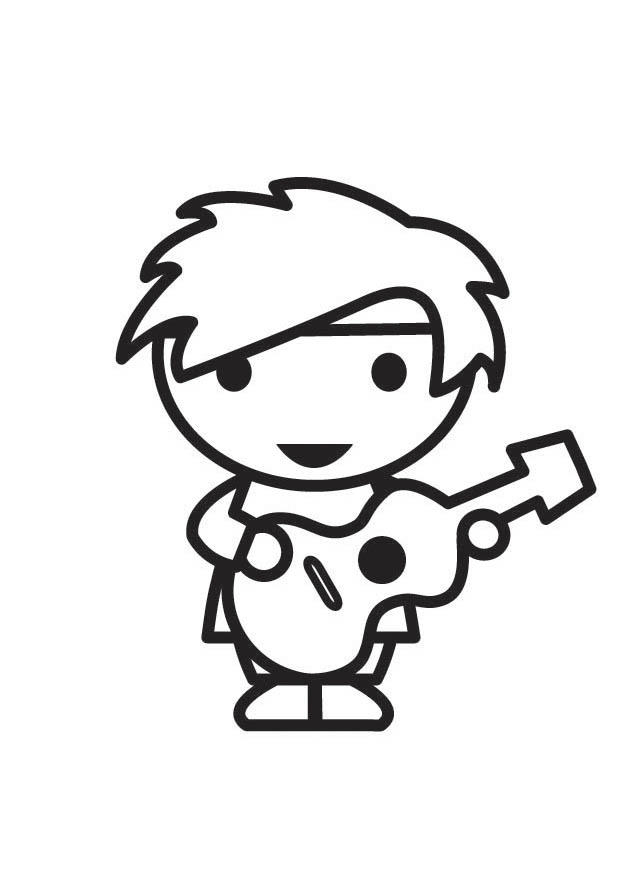 guitariste Coloriage guitariste