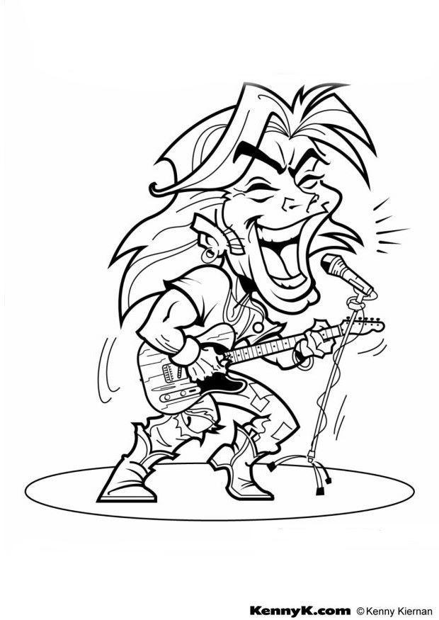 guitariste de rock Coloriage guitariste de rock
