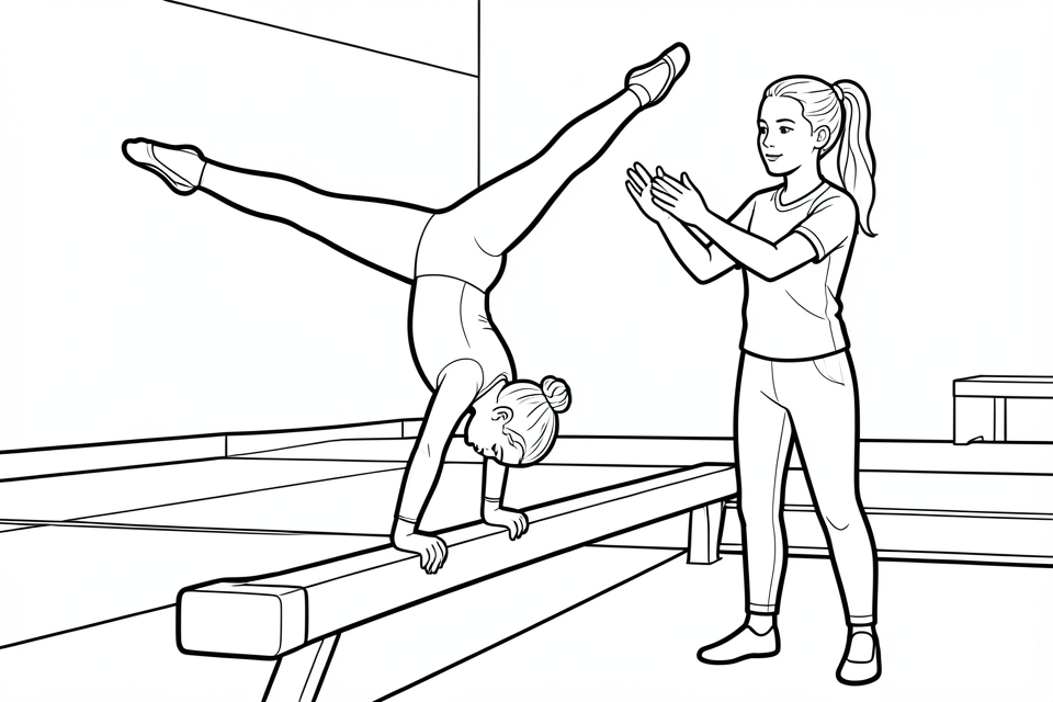 Coloriage gymnaste 