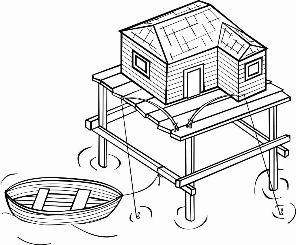 habitation lacustre Coloriage habitation lacustre