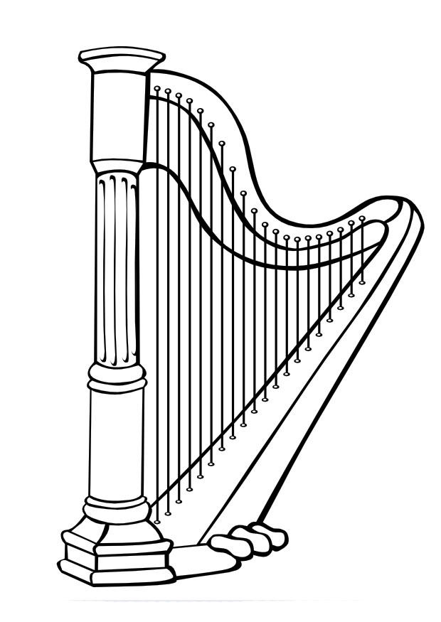 harpe Coloriage harpe