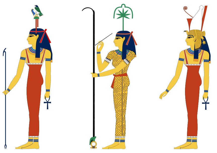 hathor, seshat et mut Image hathor, seshat et mut