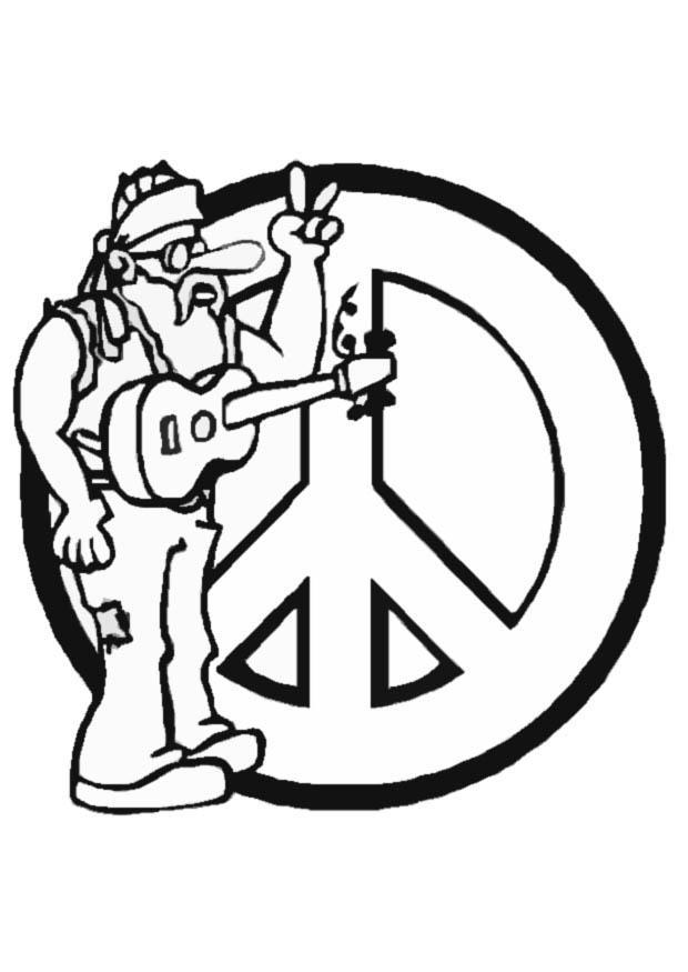 hippie Coloriage hippie
