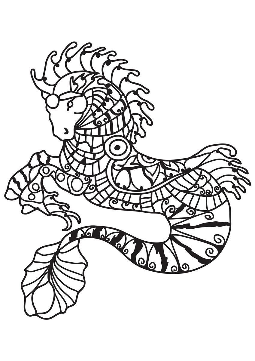 hippocampe Coloriage hippocampe