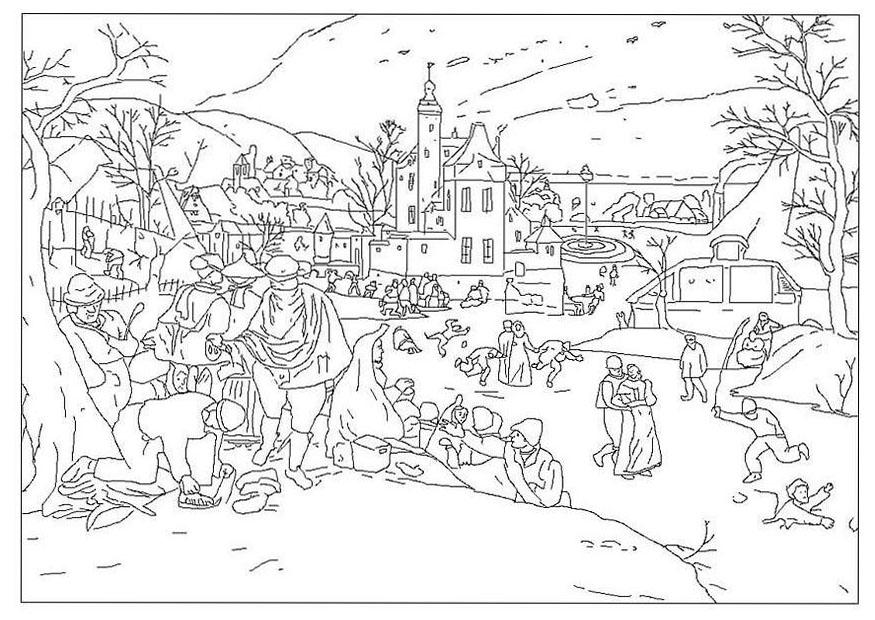 hiver - abel grimmer Coloriage hiver - abel grimmer
