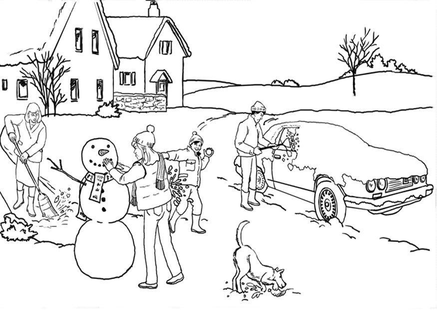 hiver - neige Coloriage hiver - neige