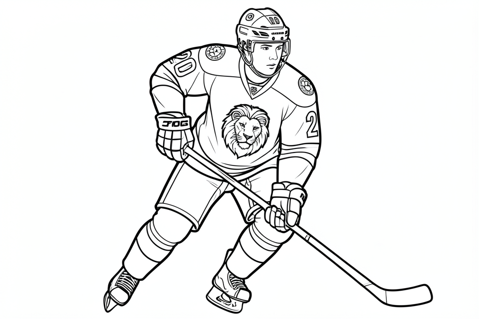 hockey sur glace Coloriage hockey sur glace