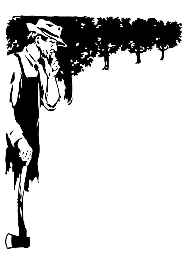 homme A la hache Coloriage homme A la hache
