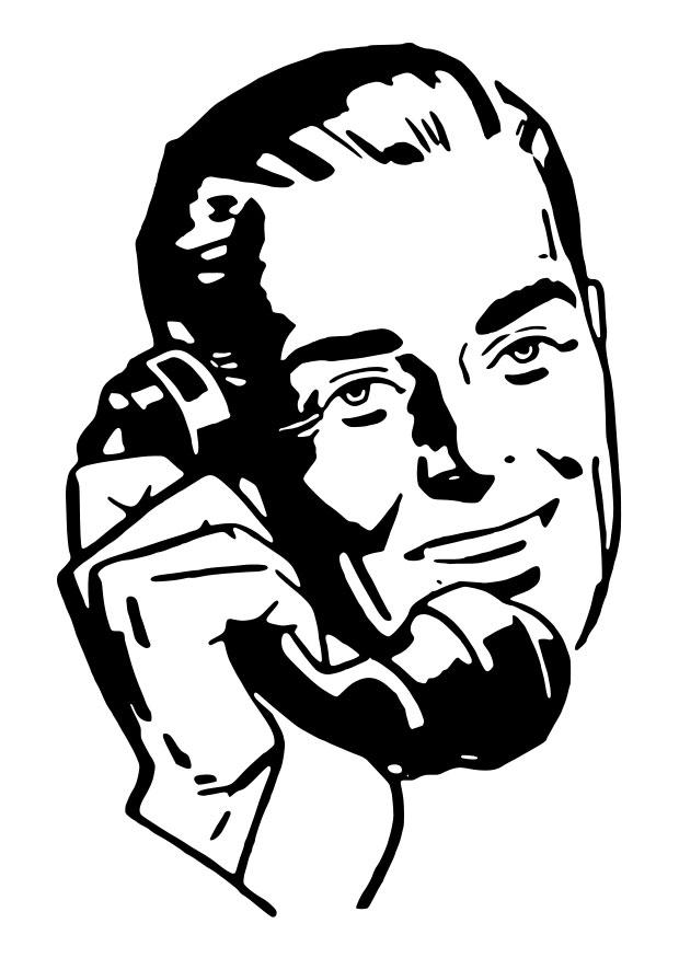 homme au tA©lA©phone Coloriage homme au tA©lA©phone