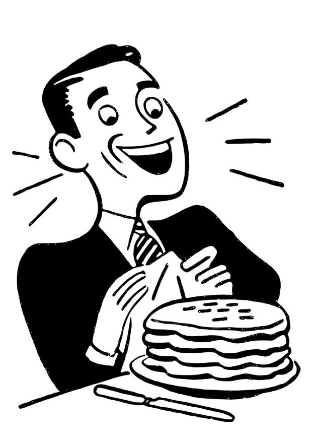 homme avec des crAªpes Coloriage homme avec des crAªpes