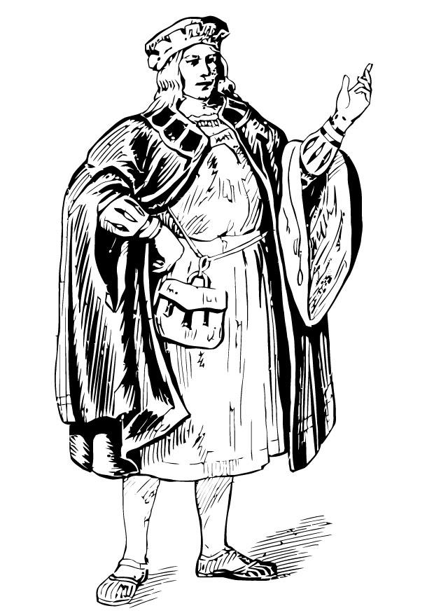 homme avec manteau Coloriage homme avec manteau
