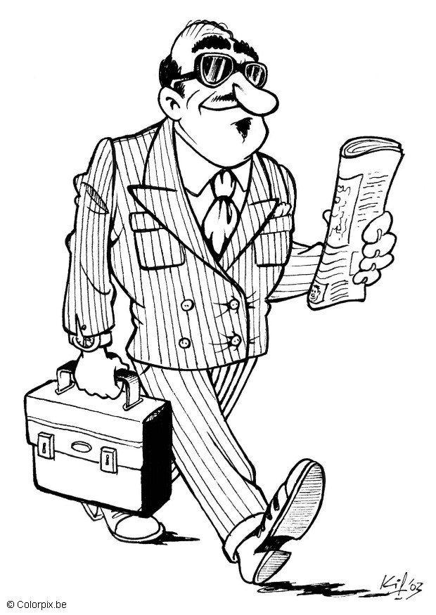 homme daffaires Coloriage homme daffaires