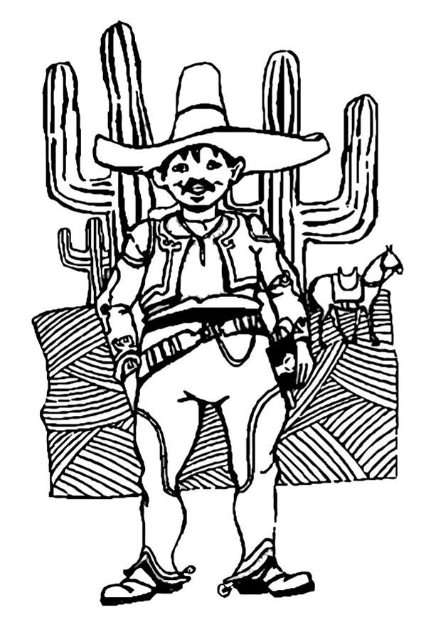 homme du mexique Coloriage homme du mexique