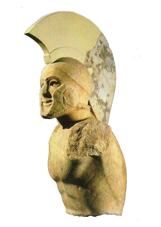 hoplite avec son casque Photo hoplite avec son casque