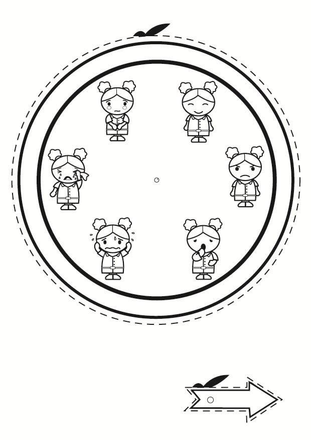 horloge avec A©motions Coloriage horloge avec A©motions