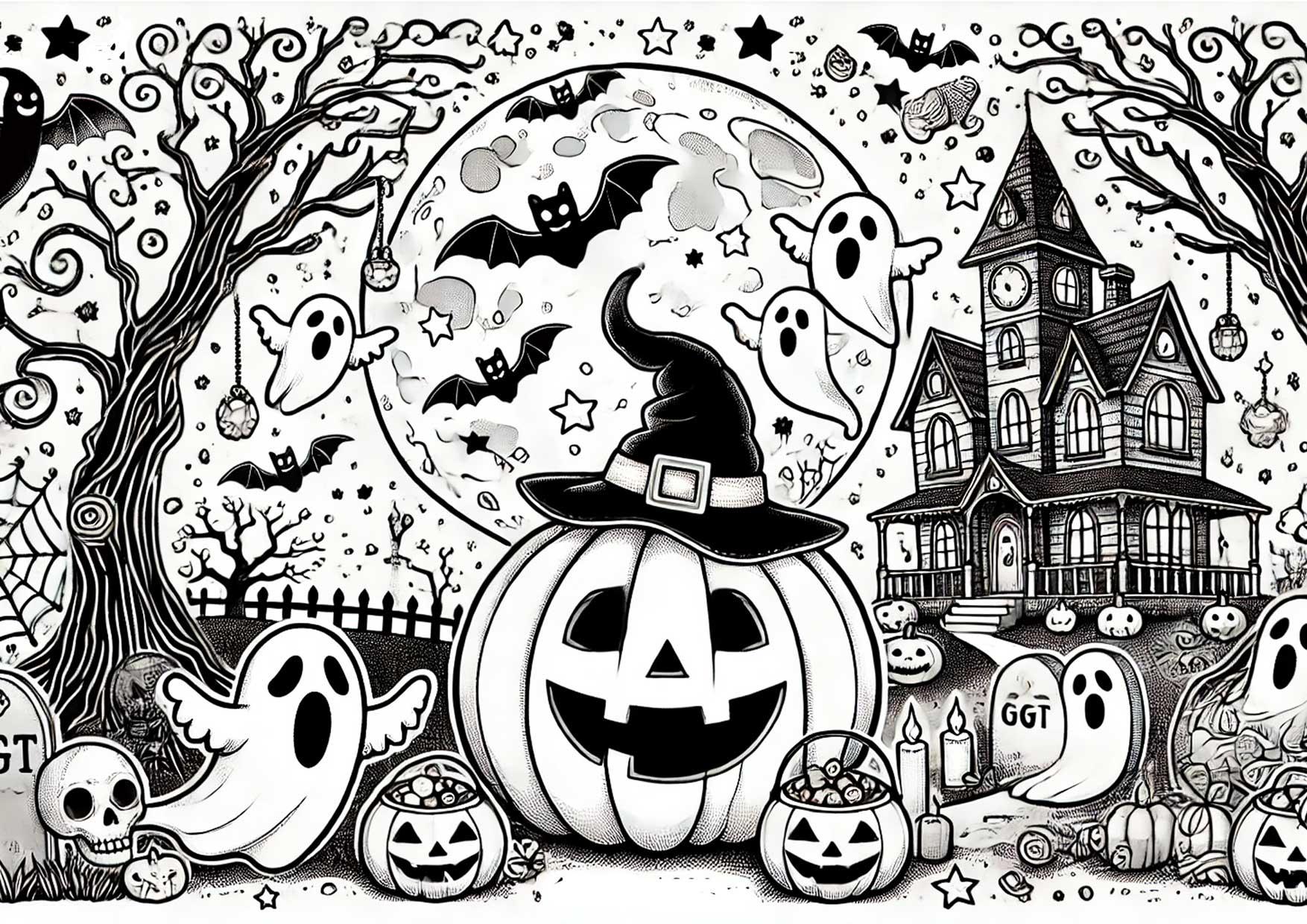 horreur d'halloween Coloriage horreur d'halloween
