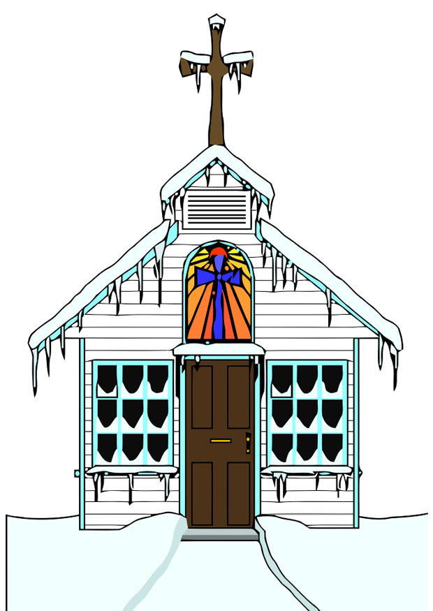 Image A©glise en hiver