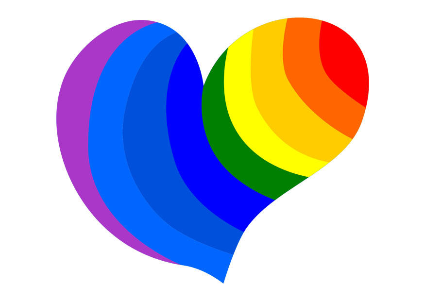 Image cA“ur en arc-en-ciel 