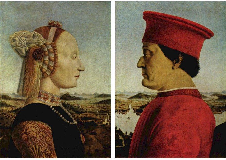 Image federico da montefeltro et sa femme battista sforza